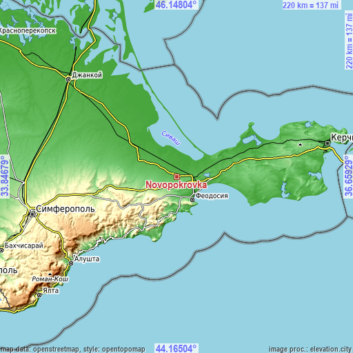 Topographic map of Novopokrovka