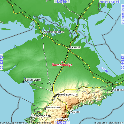 Topographic map of Novoestoniya