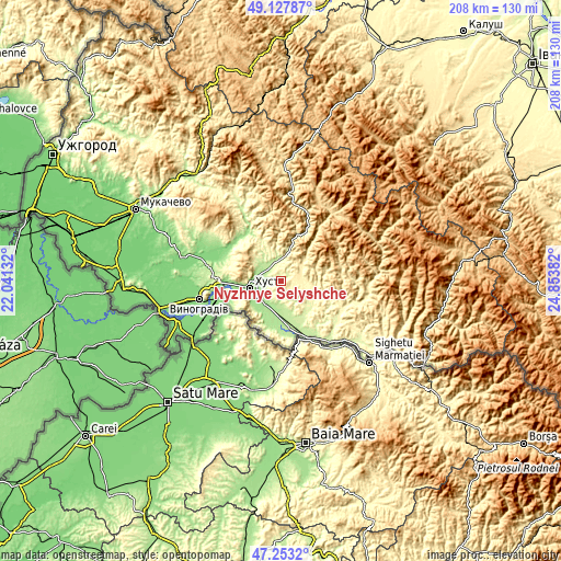 Topographic map of Nyzhnye Selyshche