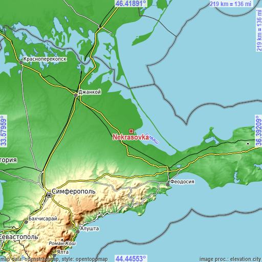 Topographic map of Nekrasovka