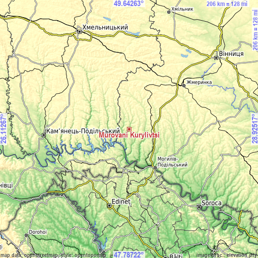 Topographic map of Murovani Kurylivtsi