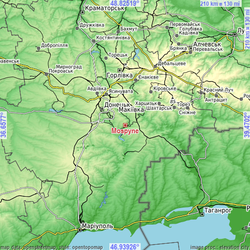 Topographic map of Mospyne