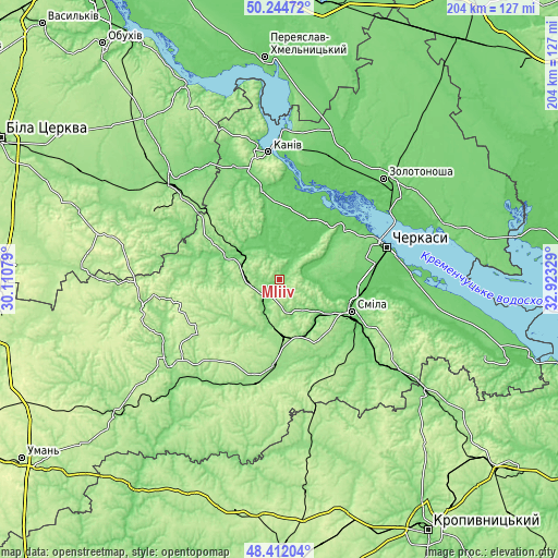 Topographic map of Mliiv