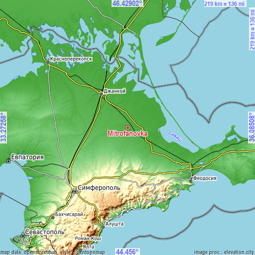 Topographic map of Mitrofanovka