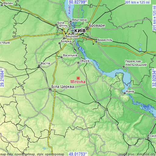 Topographic map of Mirovka