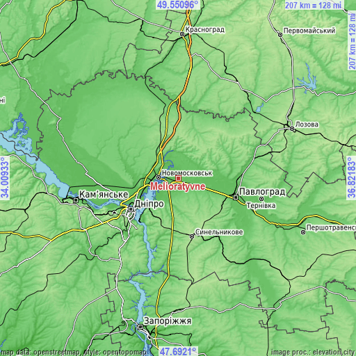 Topographic map of Melioratyvne