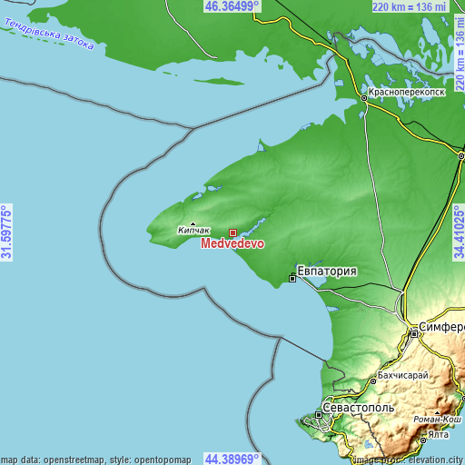 Topographic map of Medvedevo