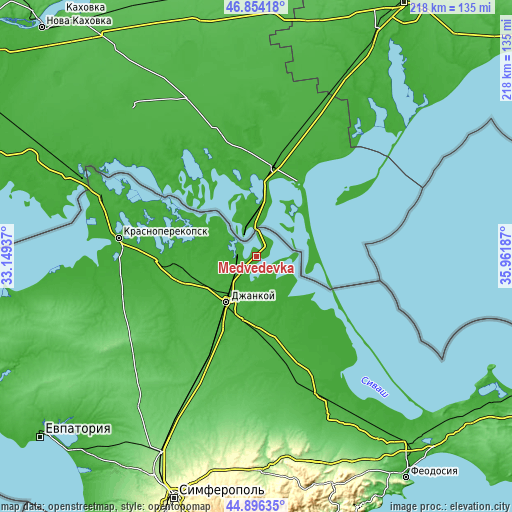 Topographic map of Medvedevka