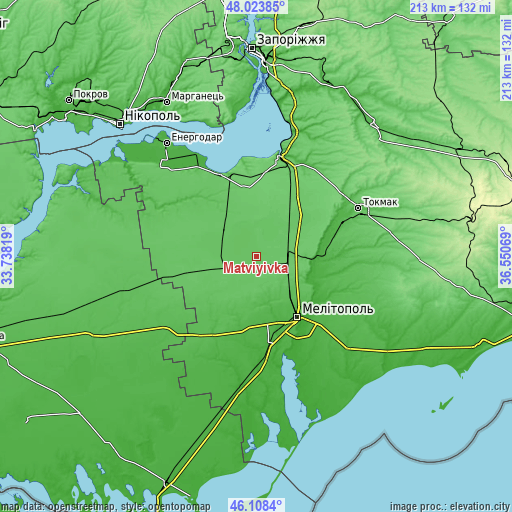 Topographic map of Matviyivka