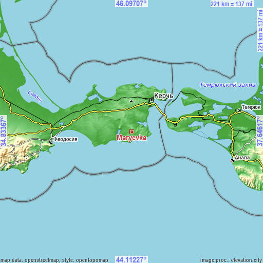 Topographic map of Maryevka