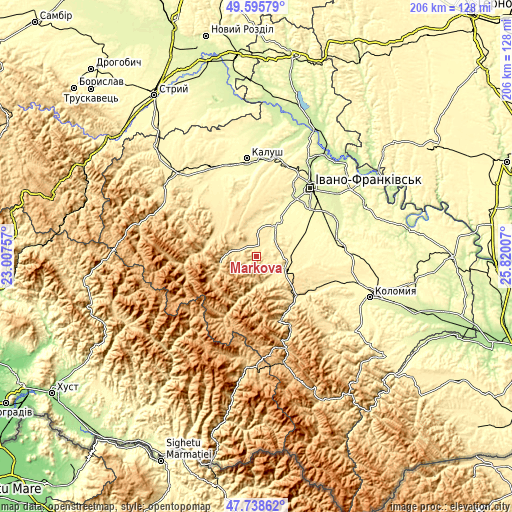 Topographic map of Markova