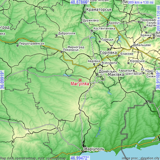 Topographic map of Mar'yinka