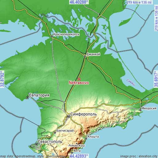 Topographic map of Nekrasovo