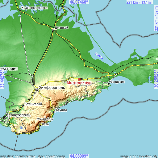 Topographic map of Muromskoye