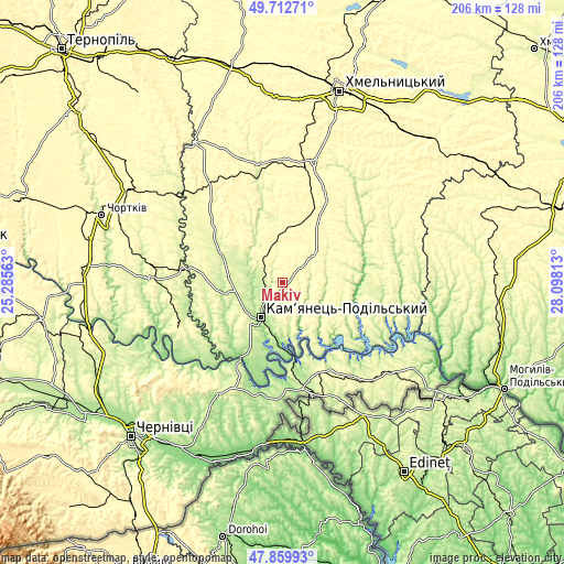 Topographic map of Makiv