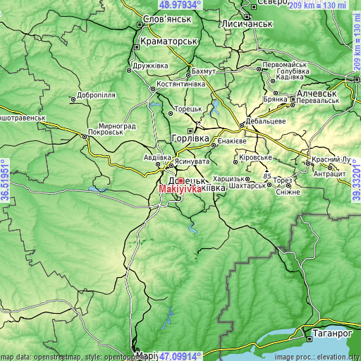 Topographic map of Makiyivka