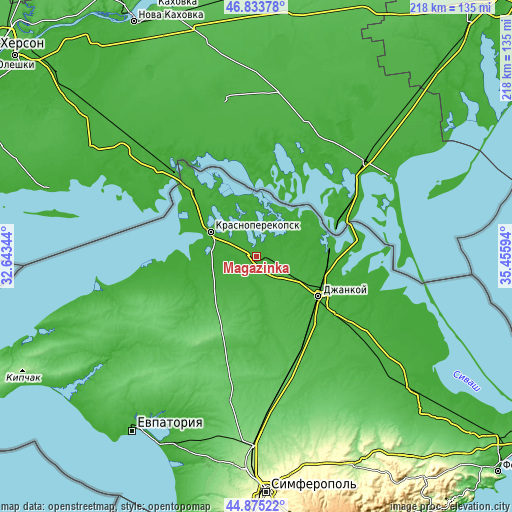 Topographic map of Magazinka