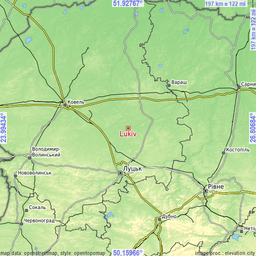 Topographic map of Lukiv