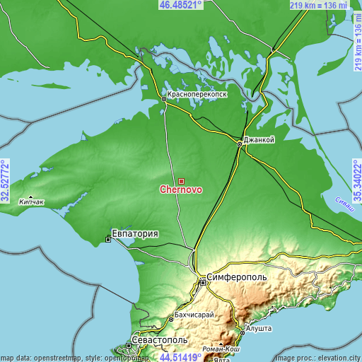 Topographic map of Chernovo