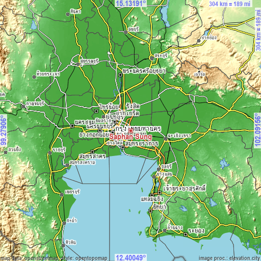 Topographic map of Saphan Sung