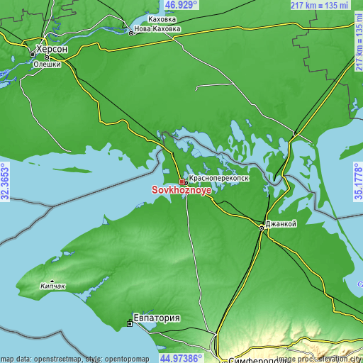 Topographic map of Sovkhoznoye