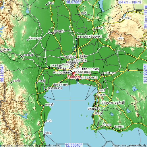 Topographic map of Sathon