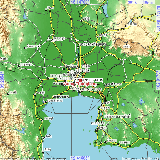 Topographic map of Wang Thonglang