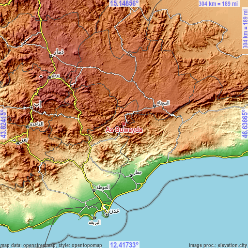 Topographic map of As Suwaydā