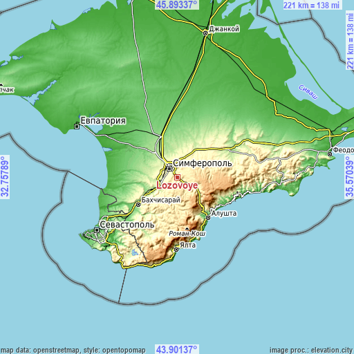 Topographic map of Lozovoye