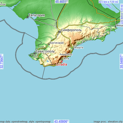 Topographic map of Livadia