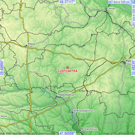 Topographic map of Lypnyazhka