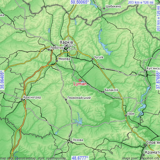 Topographic map of Lyman