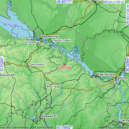 Topographic map of Lykhivka