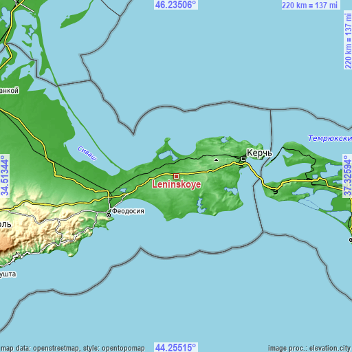 Topographic map of Leninskoye