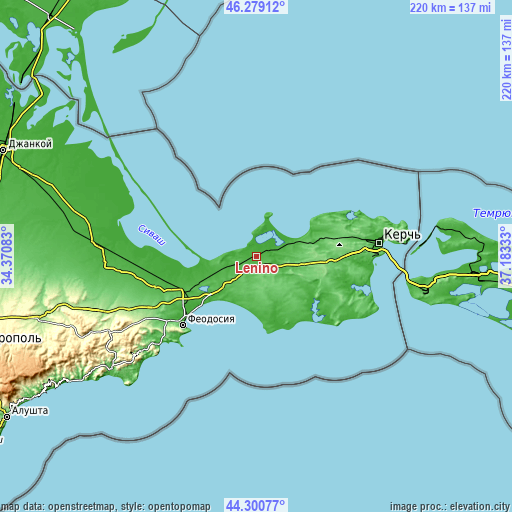 Topographic map of Lenino