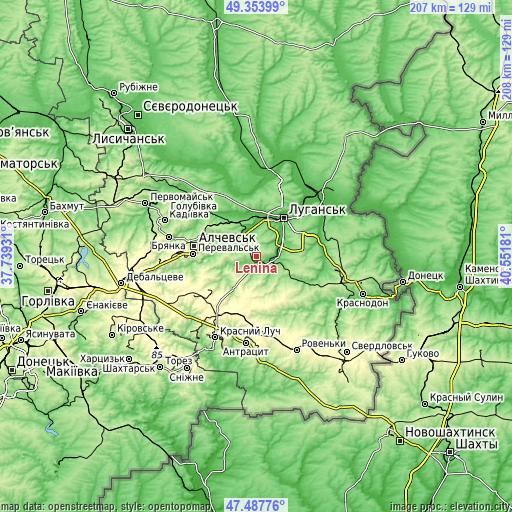 Topographic map of Lenina