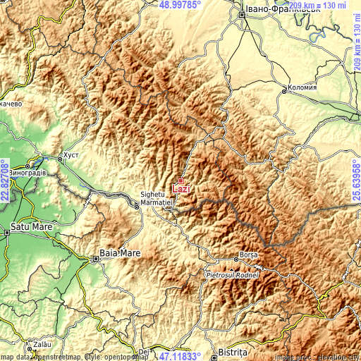 Topographic map of Lazi