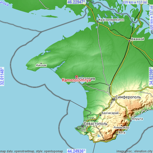 Topographic map of Kamenolomnya