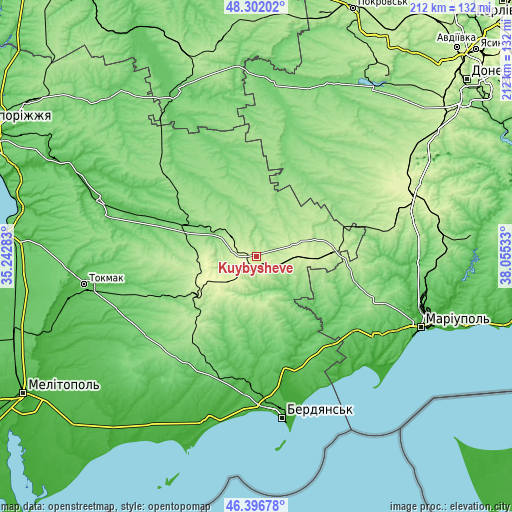 Topographic map of Kuybysheve