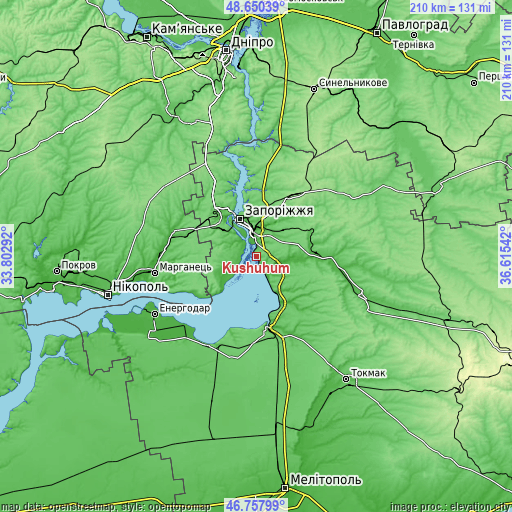 Topographic map of Kushuhum