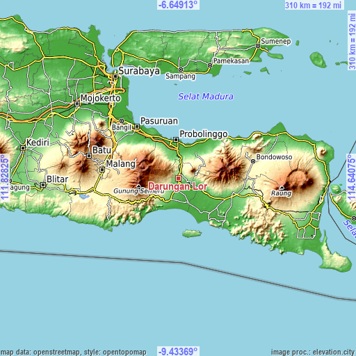 Topographic map of Darungan Lor