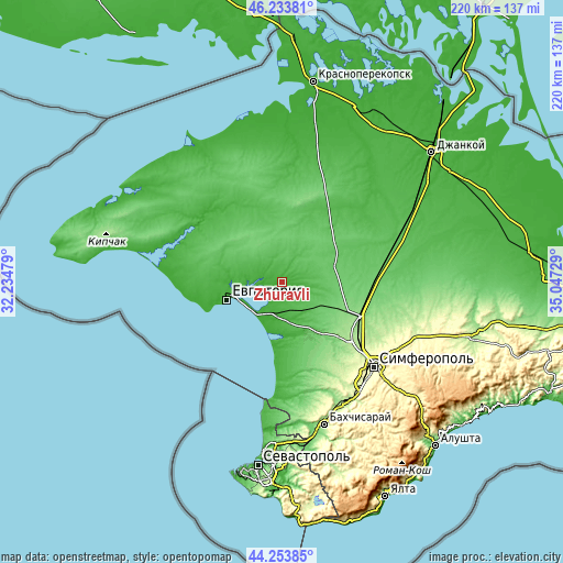 Topographic map of Zhuravli