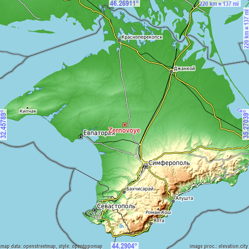 Topographic map of Zernovoye