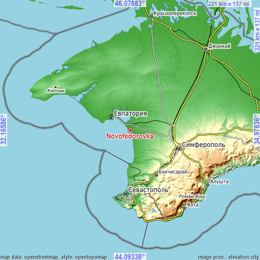 Topographic map of Novofedorovka