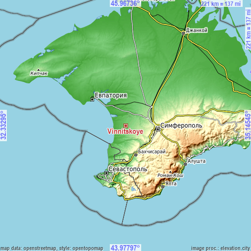 Topographic map of Vinnitskoye