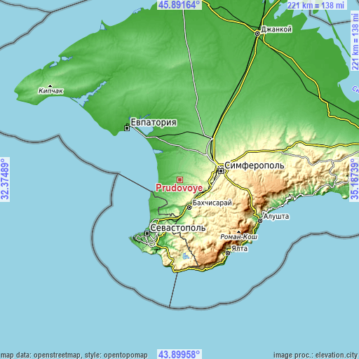 Topographic map of Prudovoye