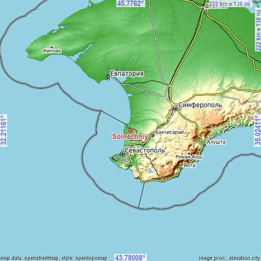 Topographic map of Solnechniy