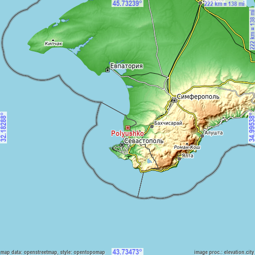 Topographic map of Polyushko