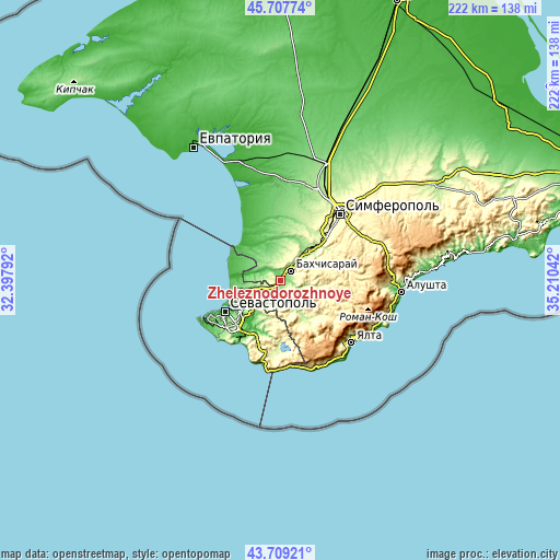 Topographic map of Zheleznodorozhnoye