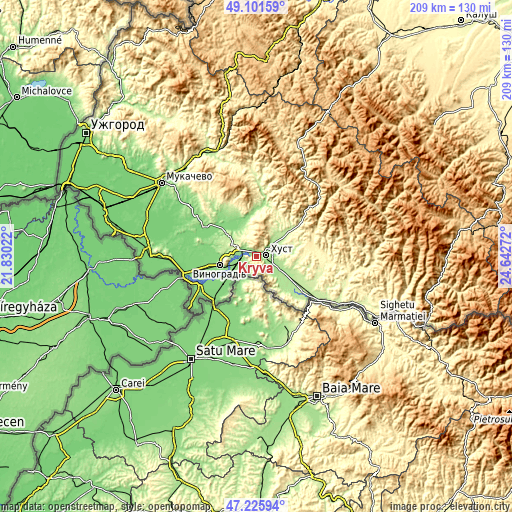 Topographic map of Kryva